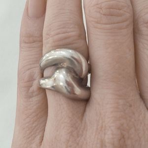 Vintage Heavy Oversized Taxco Sterling Silver Mid-Century Modern Ring- Sz 6